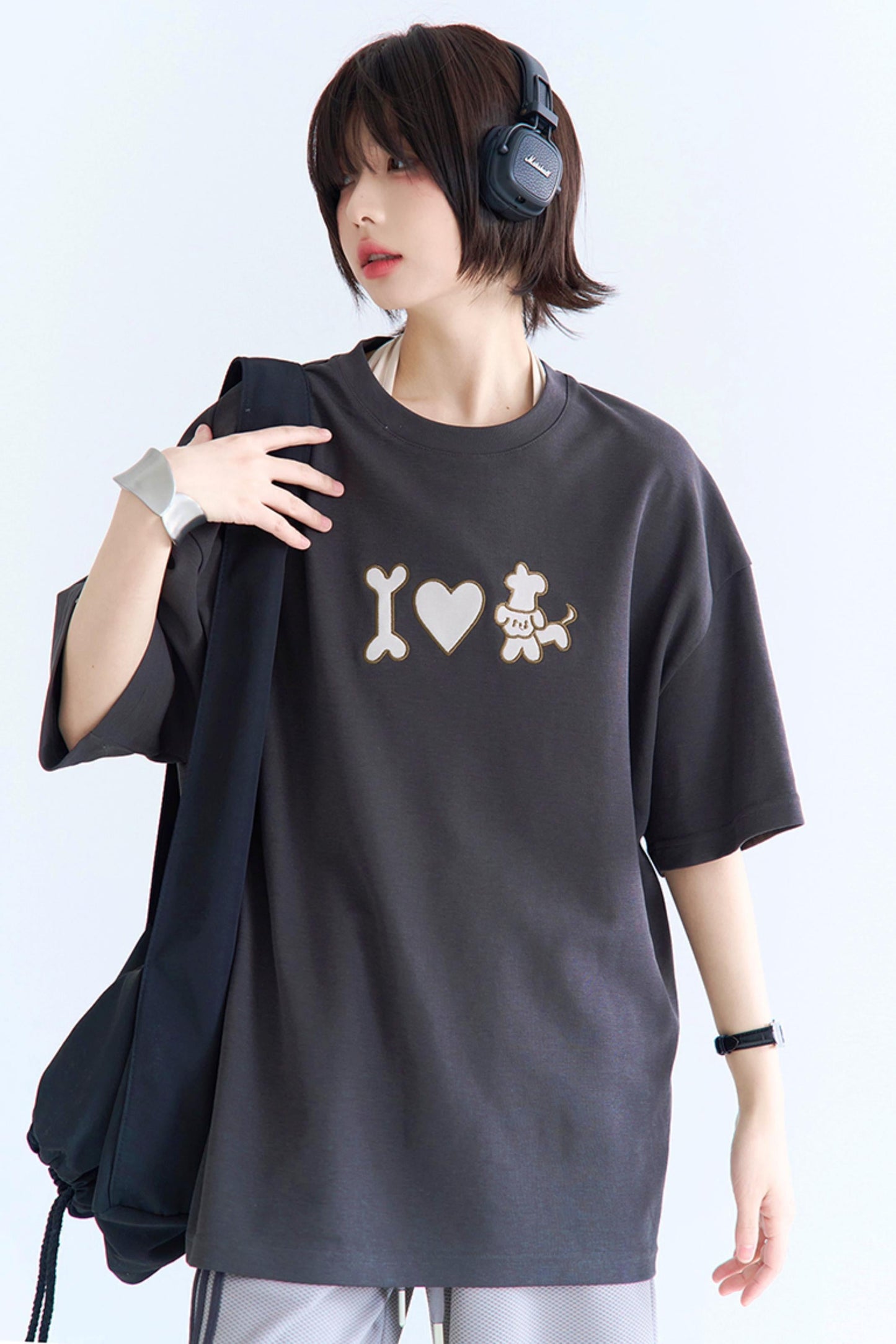 パピTシャツ ネッククルー 刺繍