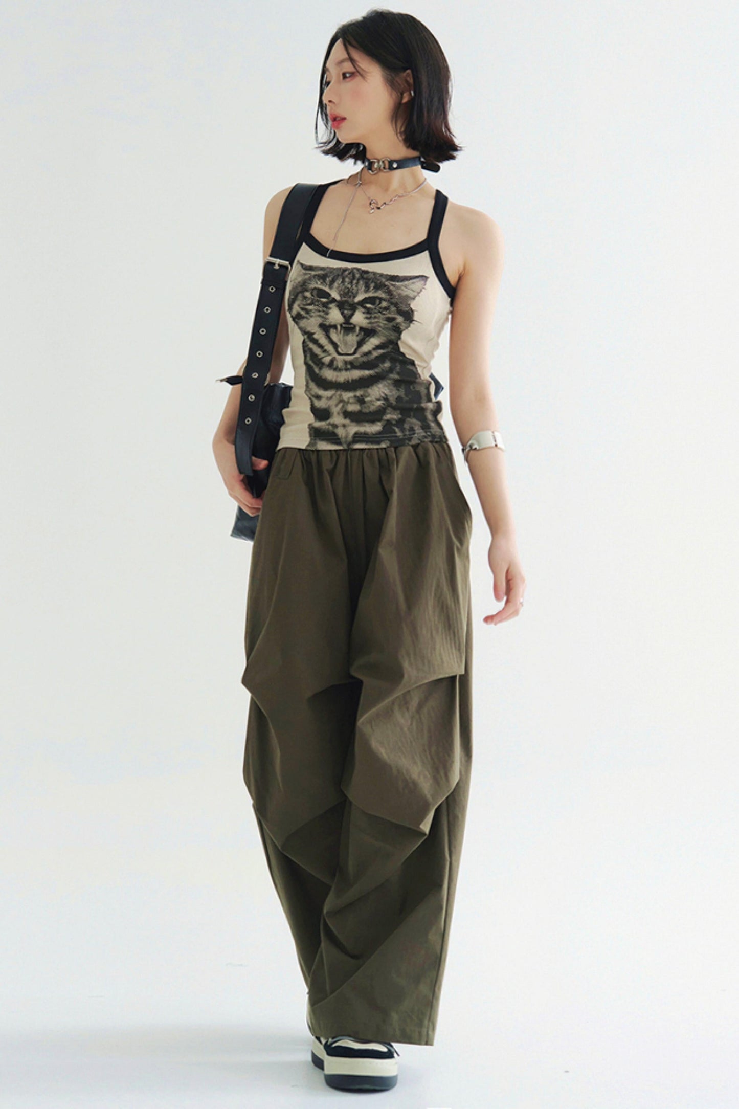 エレガントなパンツ トラウザー ワイドプリーツ