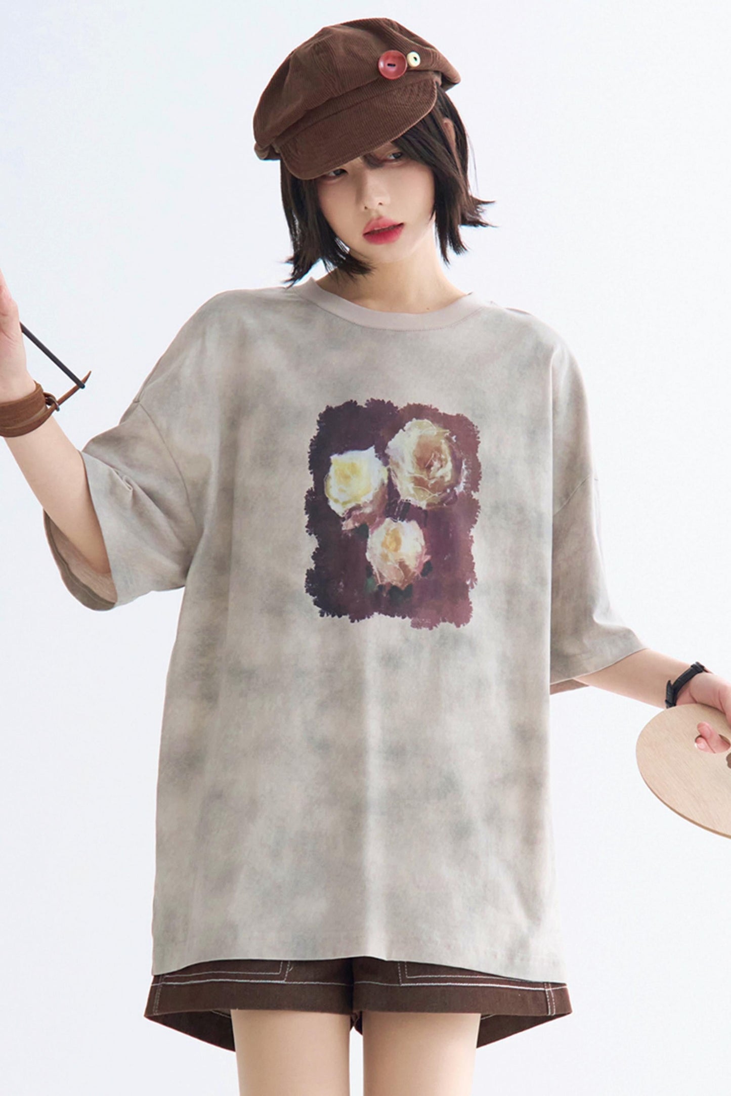 ローズTシャツ タイダイプリント