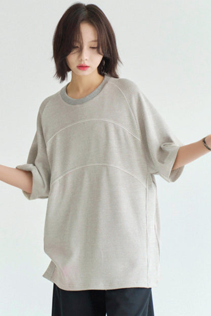 ラインデザインブロックTシャツカラー