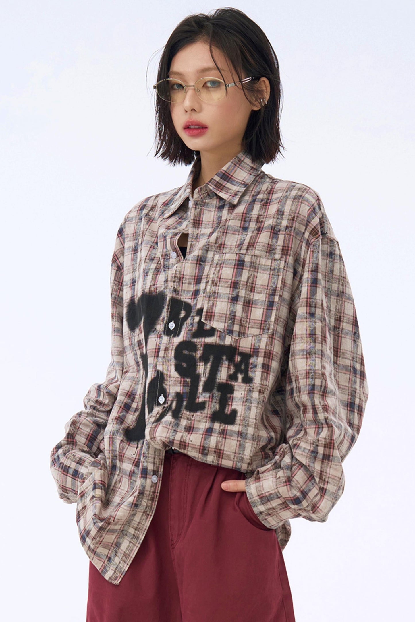 シャツ チェック柄 グラフィック アーバンチェック