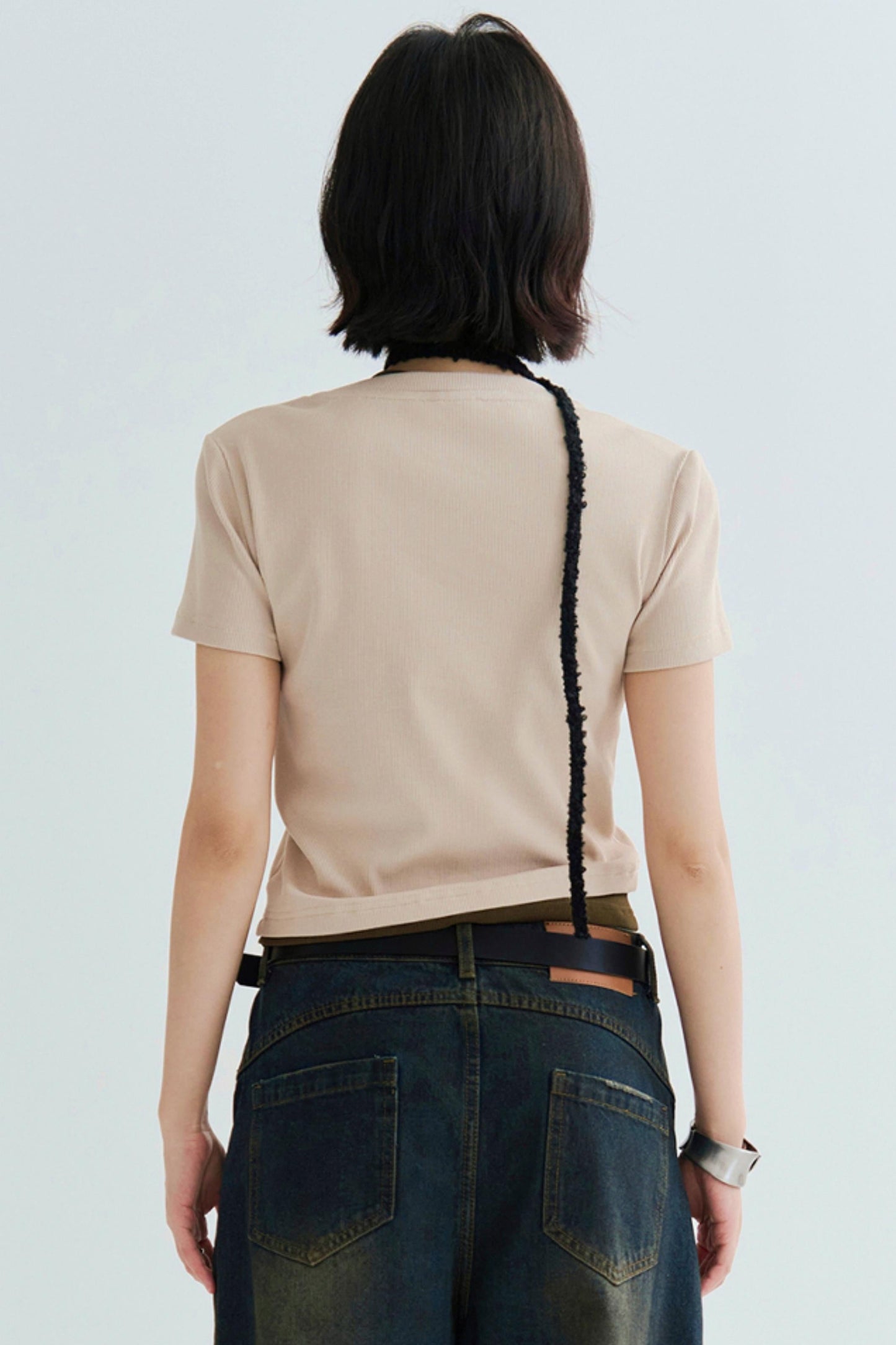 コットンTシャツ スリムフィット ストレッチ