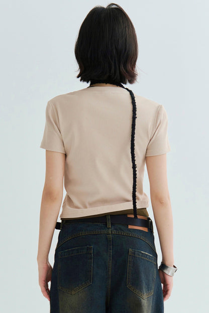 コットンTシャツ スリムフィット ストレッチ