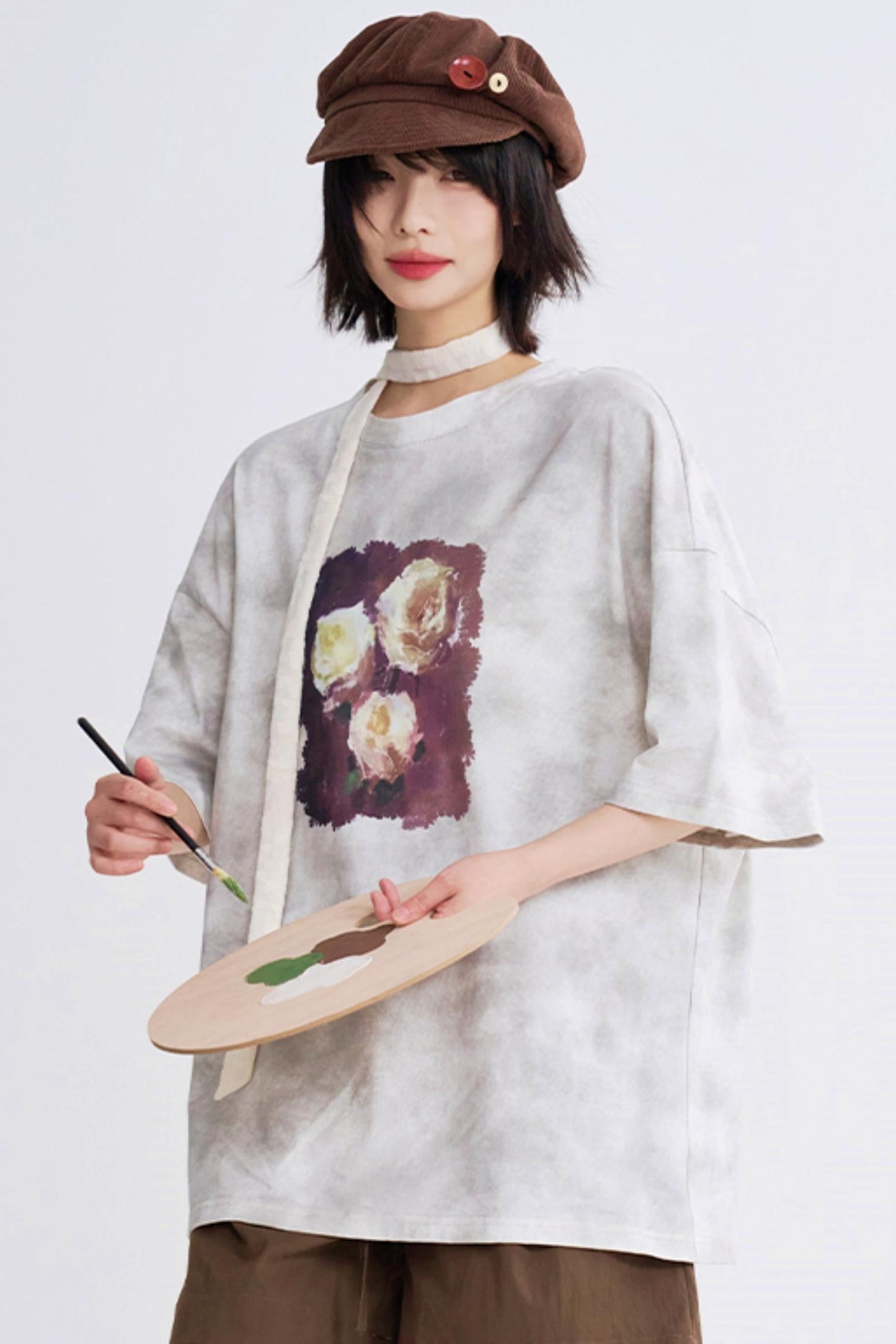 ローズTシャツ タイダイプリント