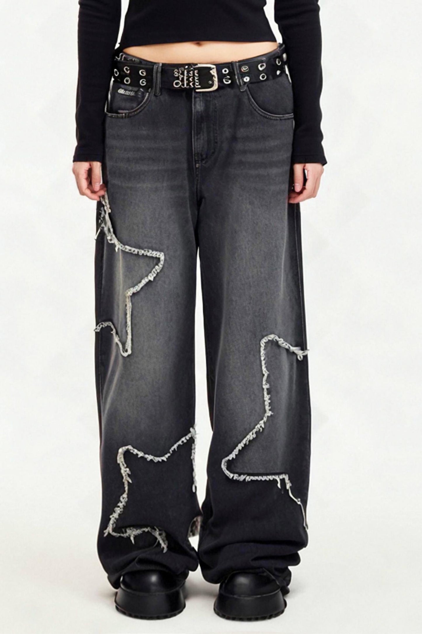 Denim Raw Jeans Pentagram Edge