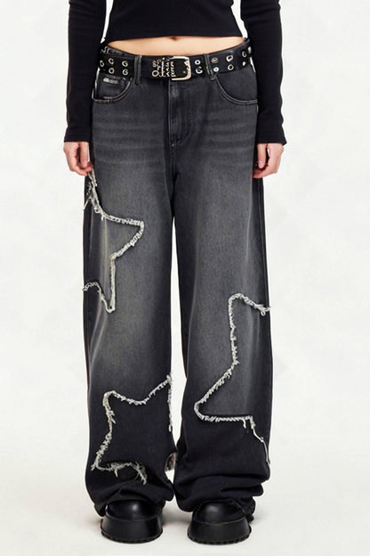 Denim Raw Jeans Pentagram Edge