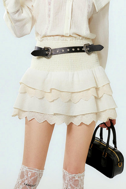 クールなラペルスカートとケーキのセットアップシャツ