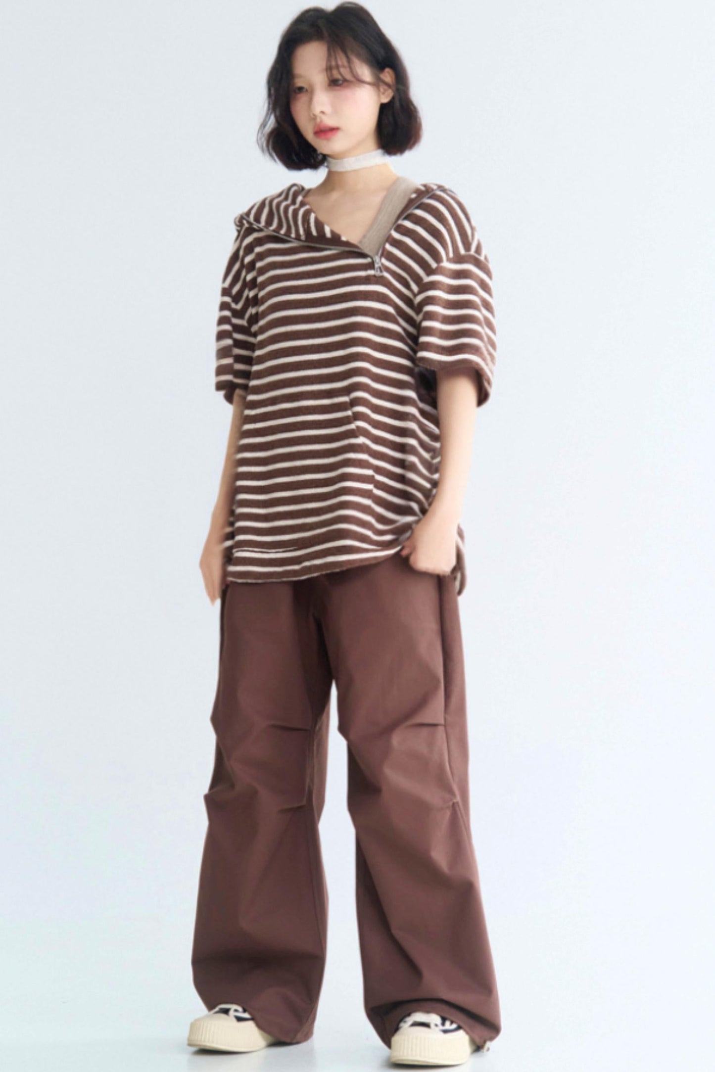 luftig locker sitzendes Tee mit Kapuze