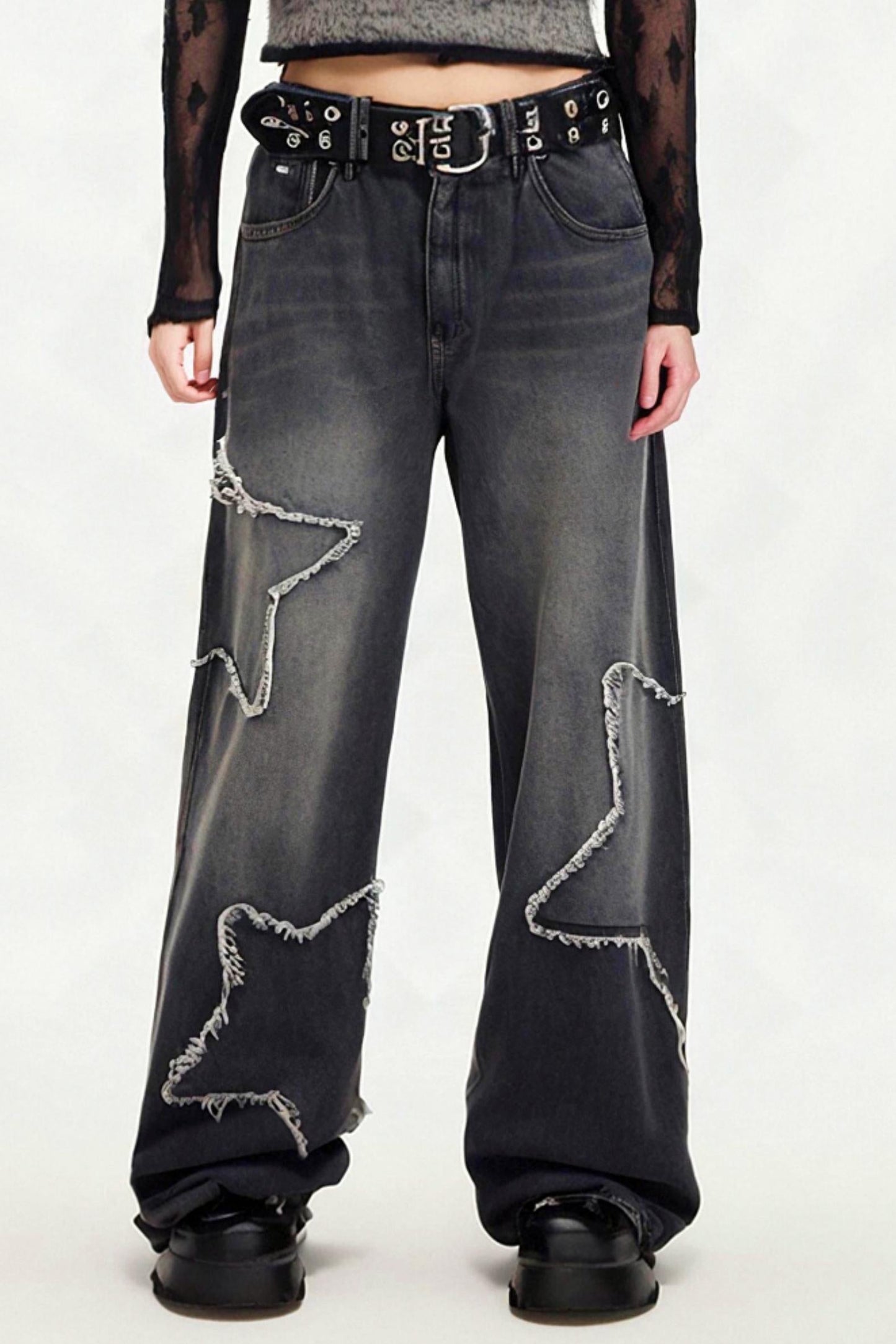 Denim Raw Jeans Pentagram Edge