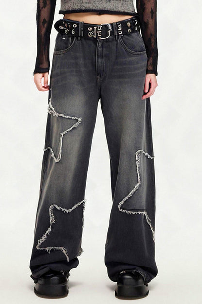 Denim Raw Jeans Pentagram Edge