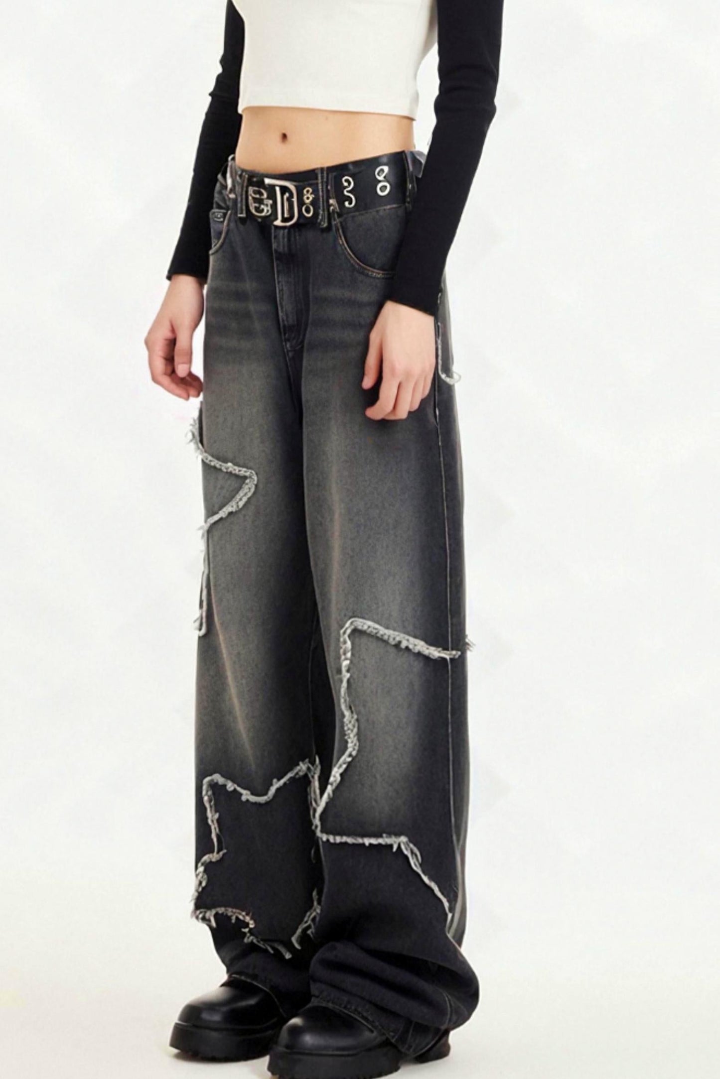 Denim Raw Jeans Pentagram Edge