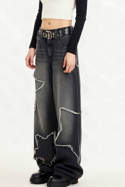 Denim Raw Jeans Pentagram Edge