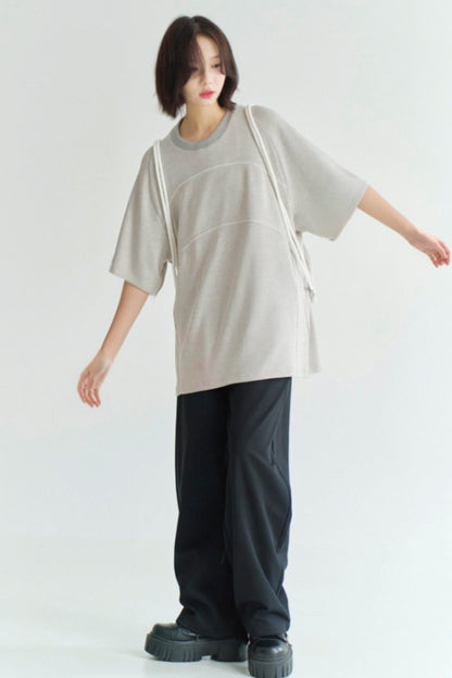 ラインデザインブロックTシャツカラー