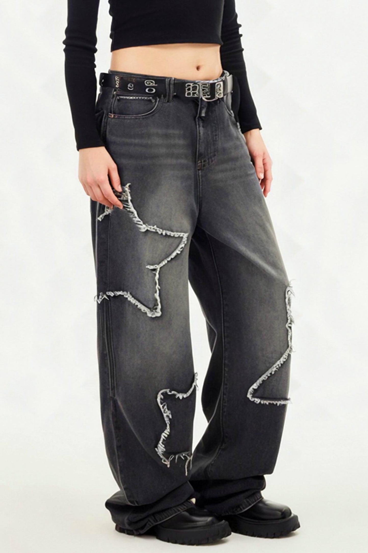 Denim Raw Jeans Pentagram Edge