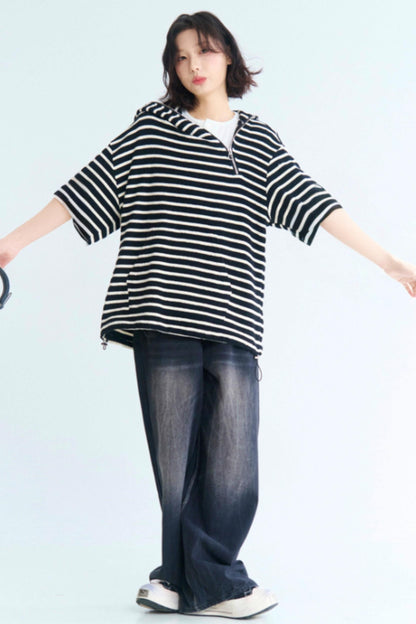 luftig locker sitzendes Tee mit Kapuze