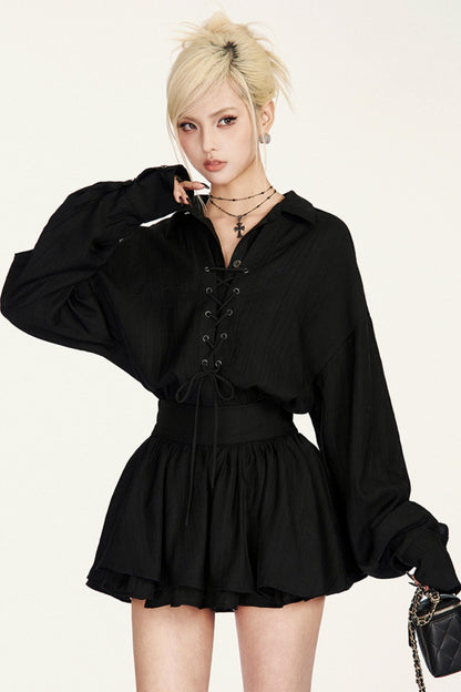 ベルトシャツフレンチセットアップ