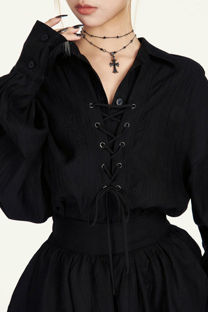 ベルトシャツフレンチセットアップ