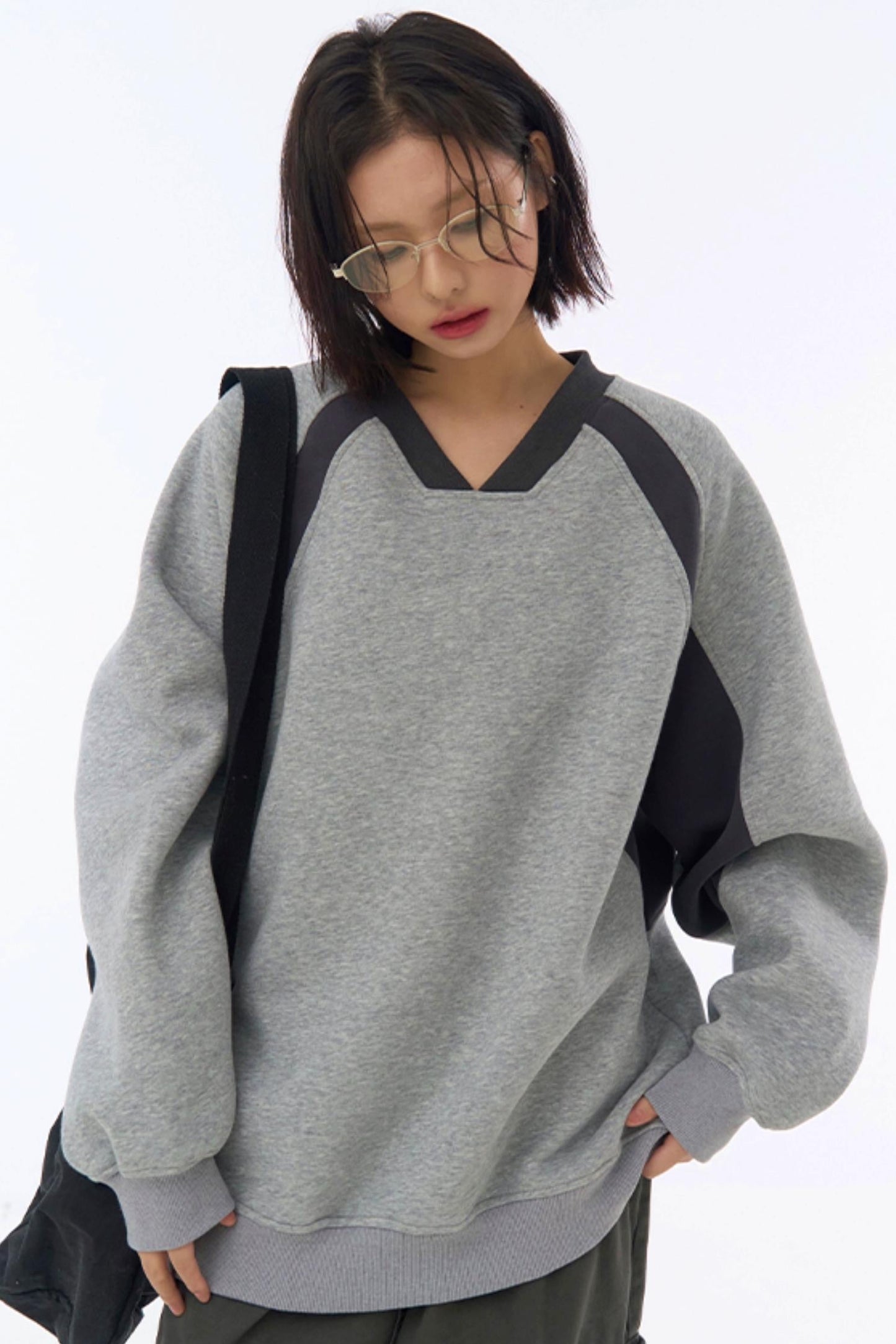 Patchwork Sweater V-Neck