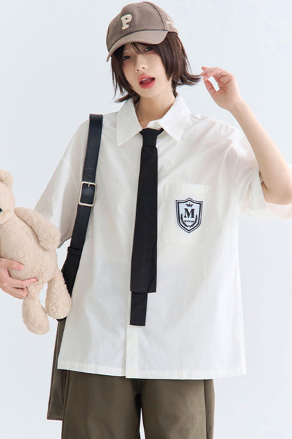 シャツ ゆったり フィット カレッジ