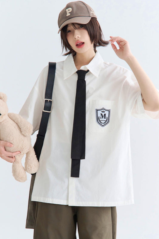 シャツ ゆったり フィット カレッジ