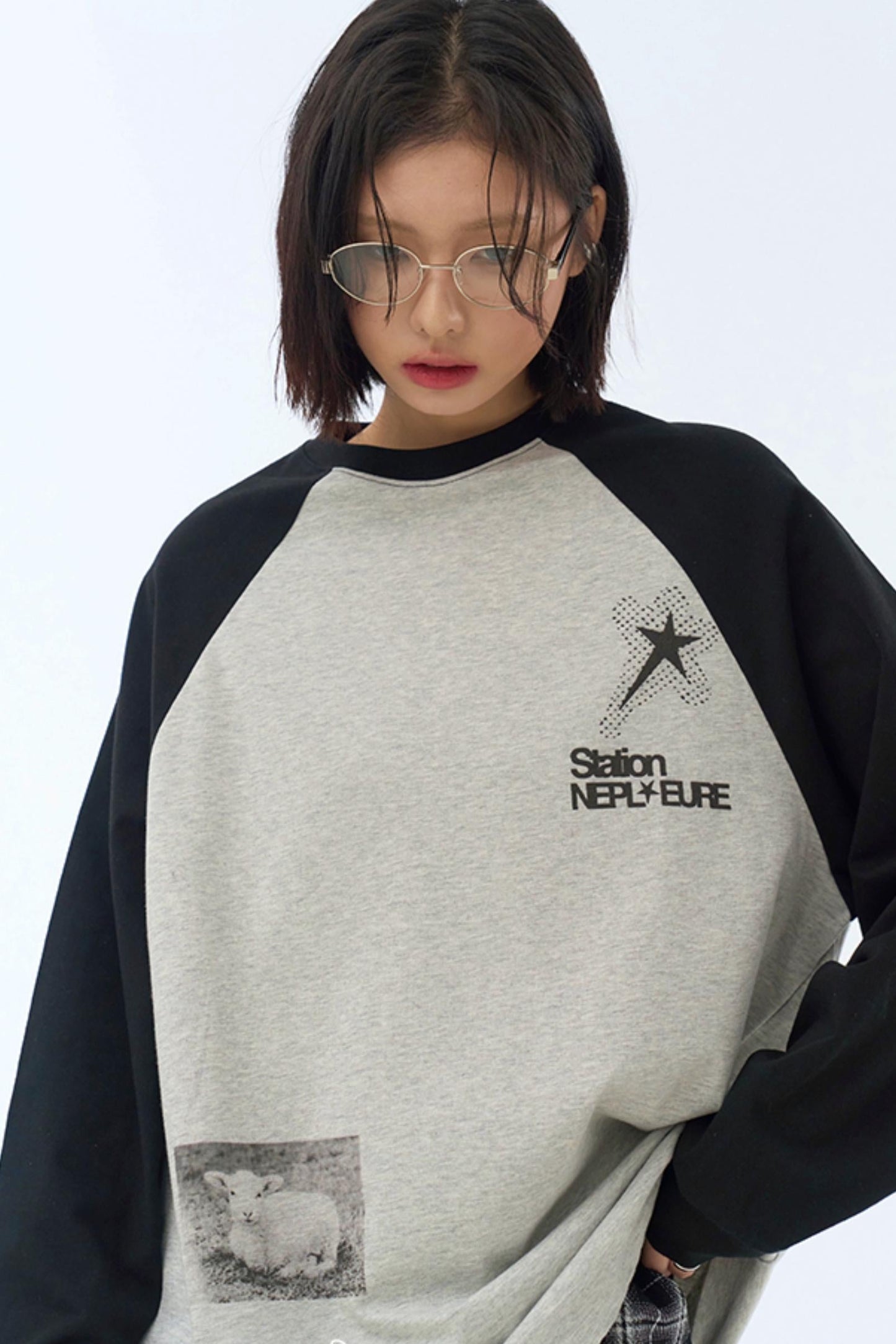 フィットコリジョン ロングスリーブ ルーズTシャツ プリント