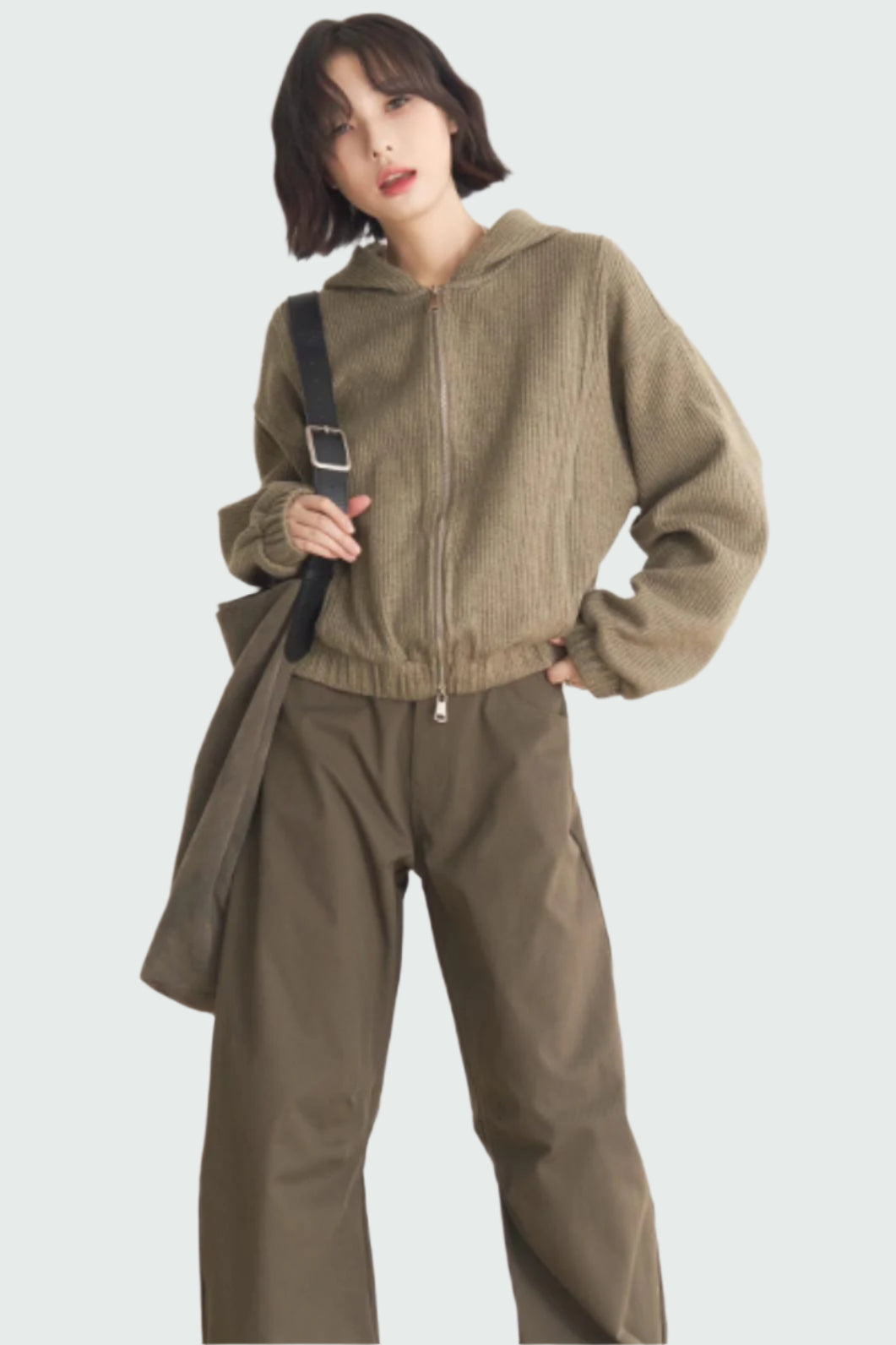 ジャケット グラビティ ソリッドモデル ミュージアム 多用途 ショート 春/秋 カラー レディース ウール - トップス フード付き