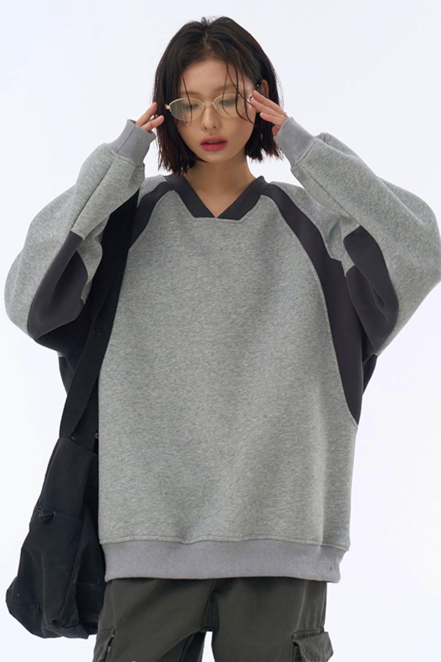 Patchwork Sweater V-Neck