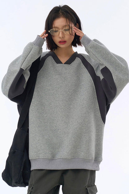 Patchwork Sweater V-Neck