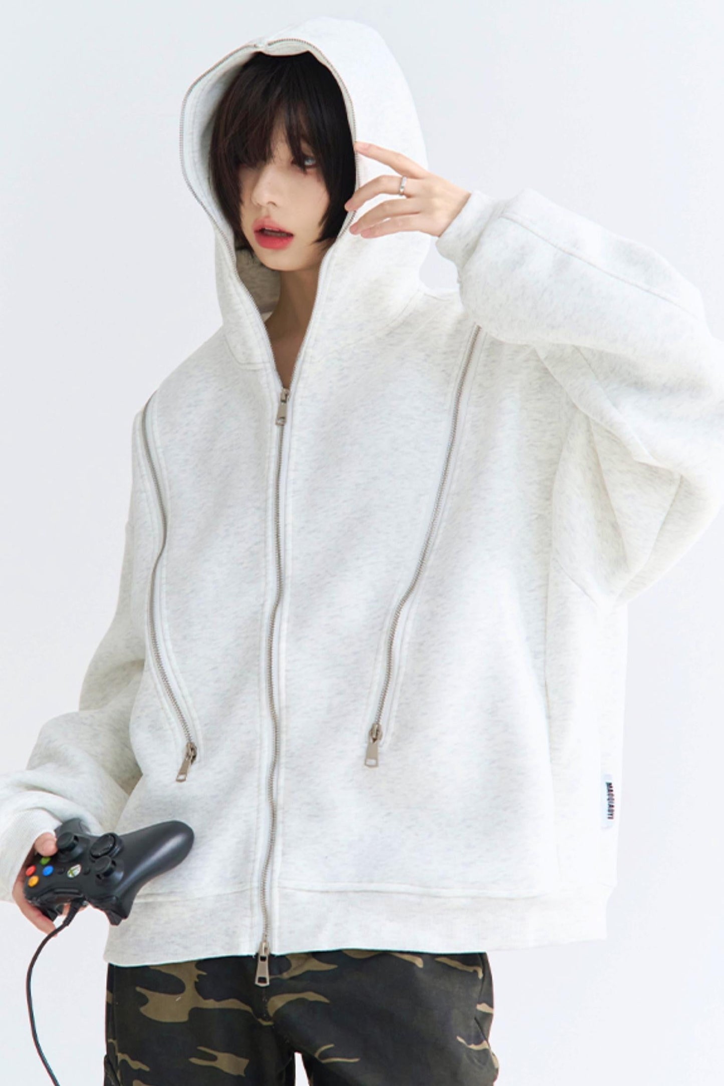 Strickjacke Lässiger Reißverschluss