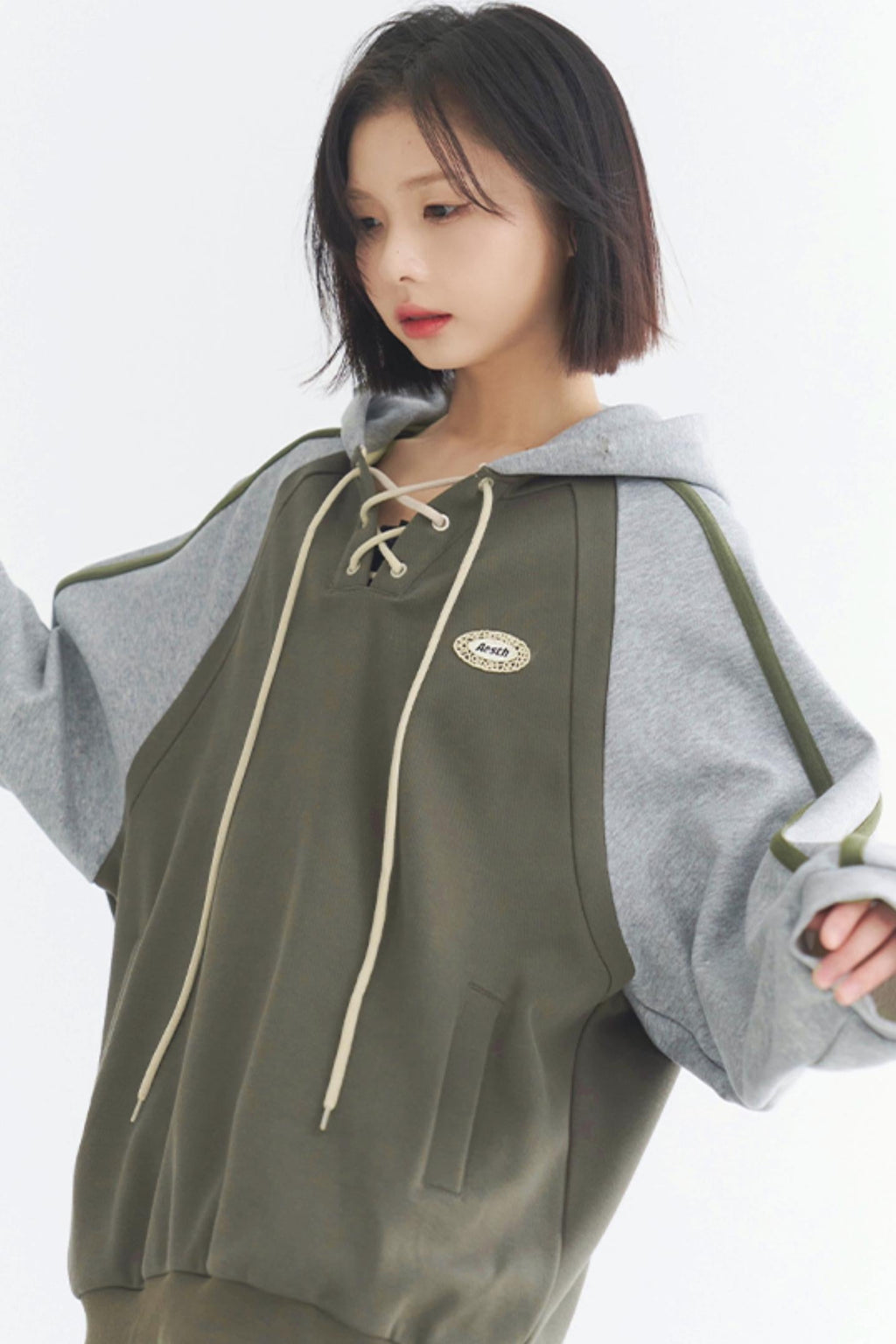 parka patchwork doux contrastée