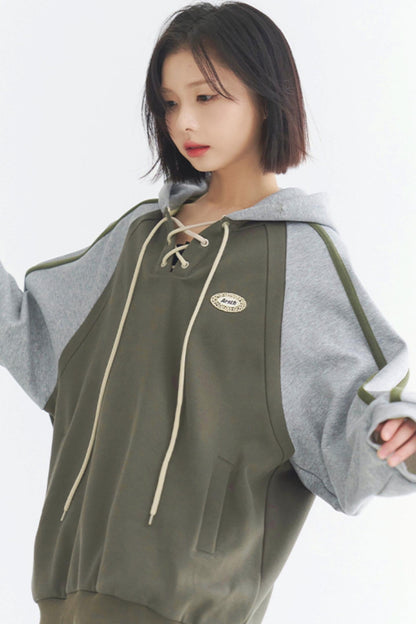 Weicher Patchwork-Parka-Kontrast