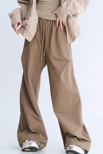 ミニマリストカジュアルワイドレッグパンツ