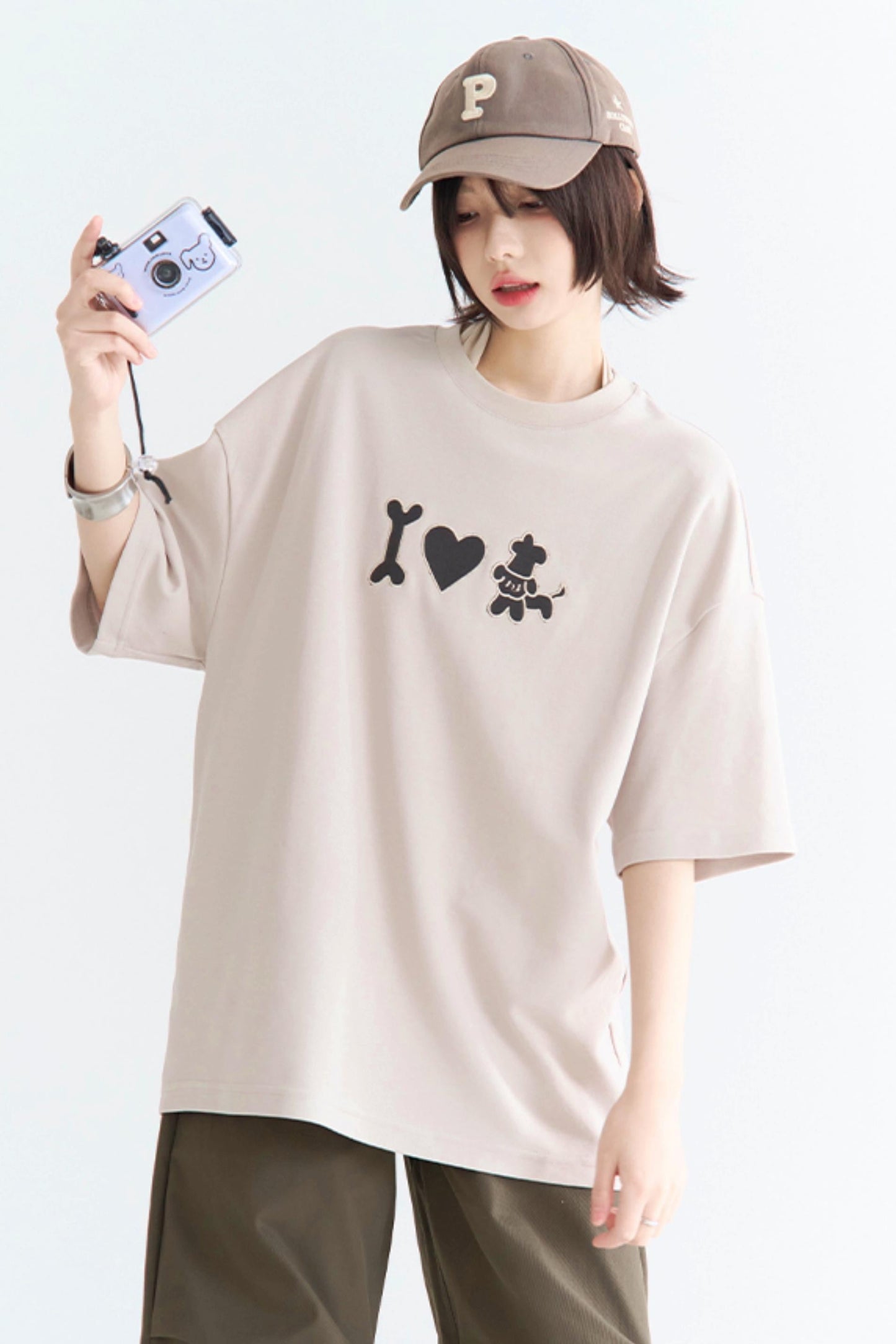 パピTシャツ ネッククルー 刺繍