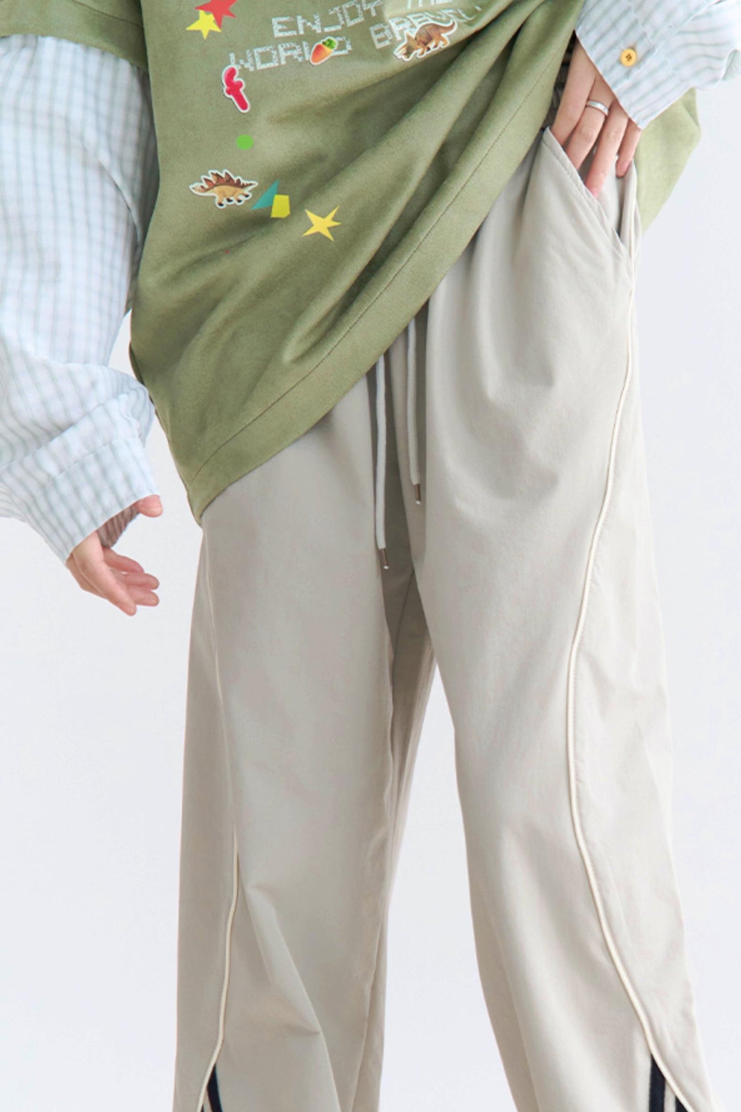 リラックススウェットパンツ ドローストリング