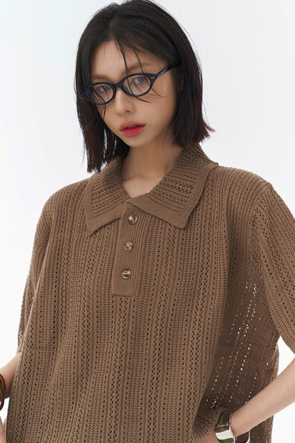 シースルーメッシュカラーTシャツ