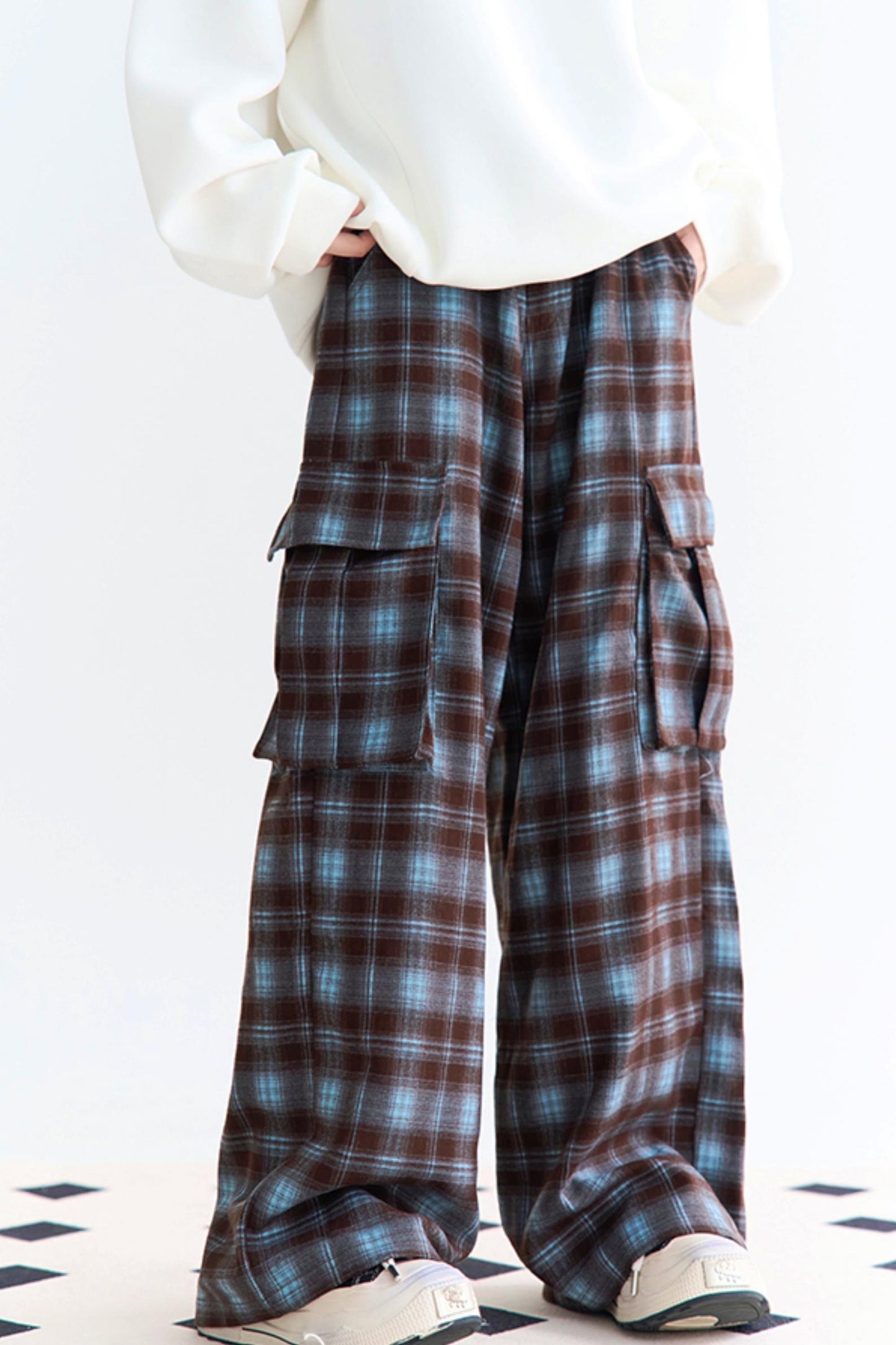 パンツ ウエストチェック ハイワイド