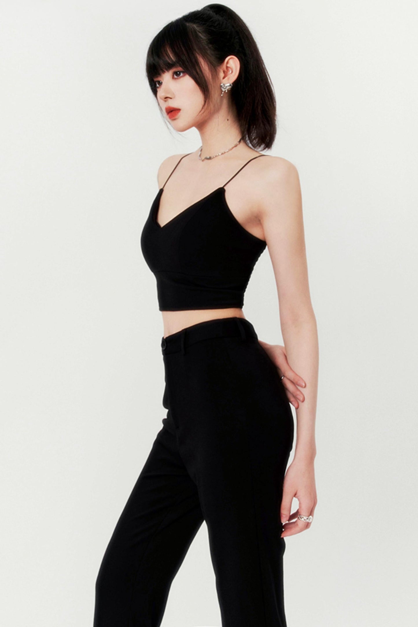 キャミソール ソフトリブ Vネック