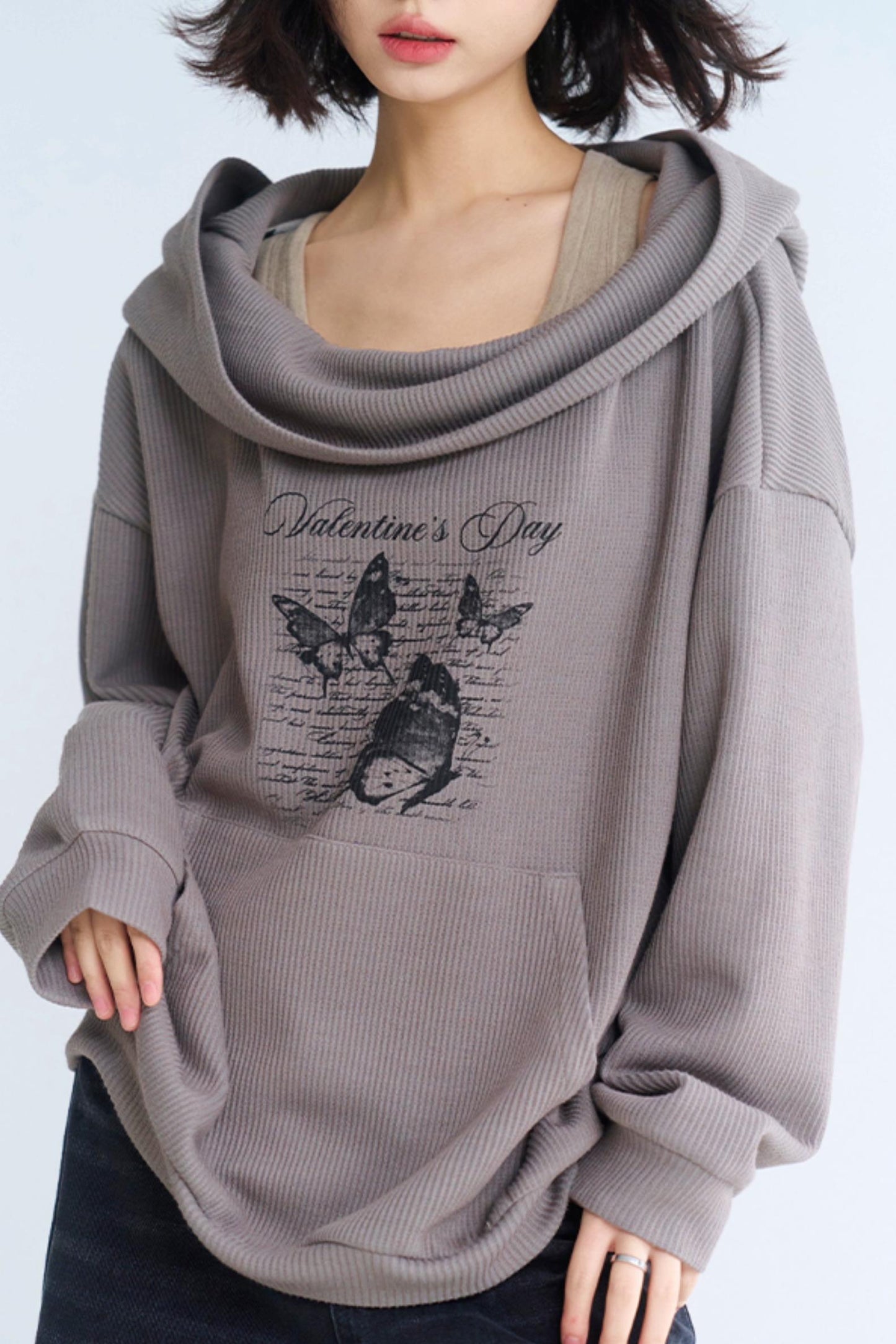 Hoodie Sweatshirt Asymmetrisch