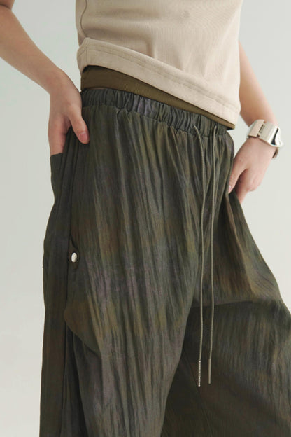 ドレーププリーツカジュアルパンツ