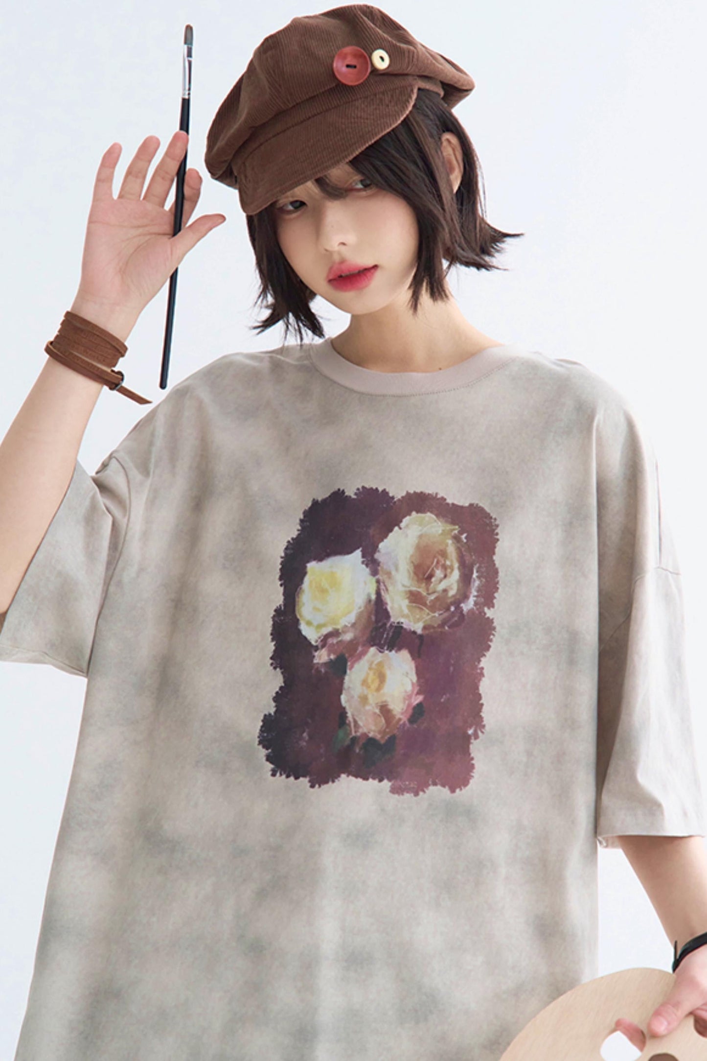 ローズTシャツ タイダイプリント