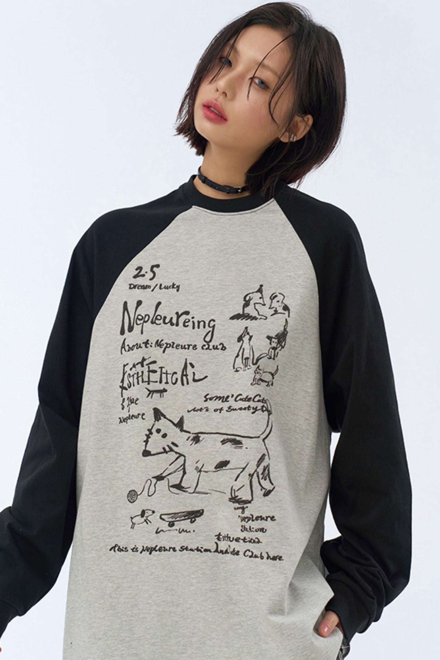 アートスリーブ ロングストリート パッチワーク Tシャツ