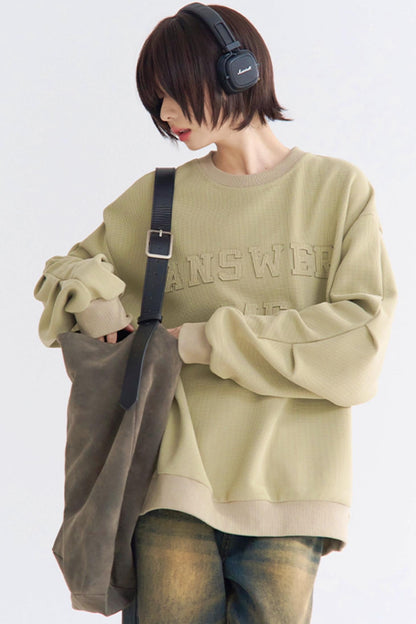 アップリケ スウェットシャツ クルー