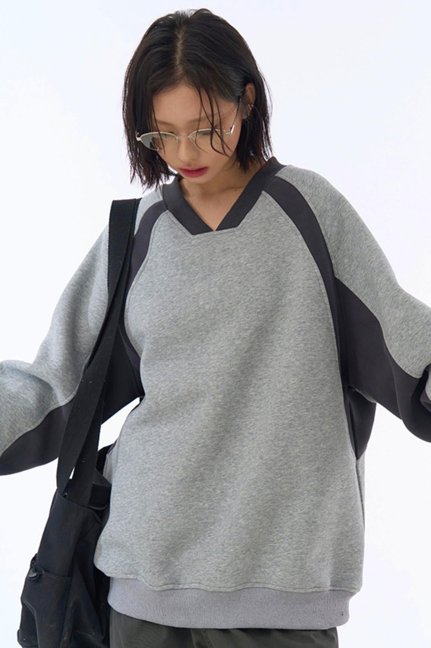 Patchwork Sweater V-Neck