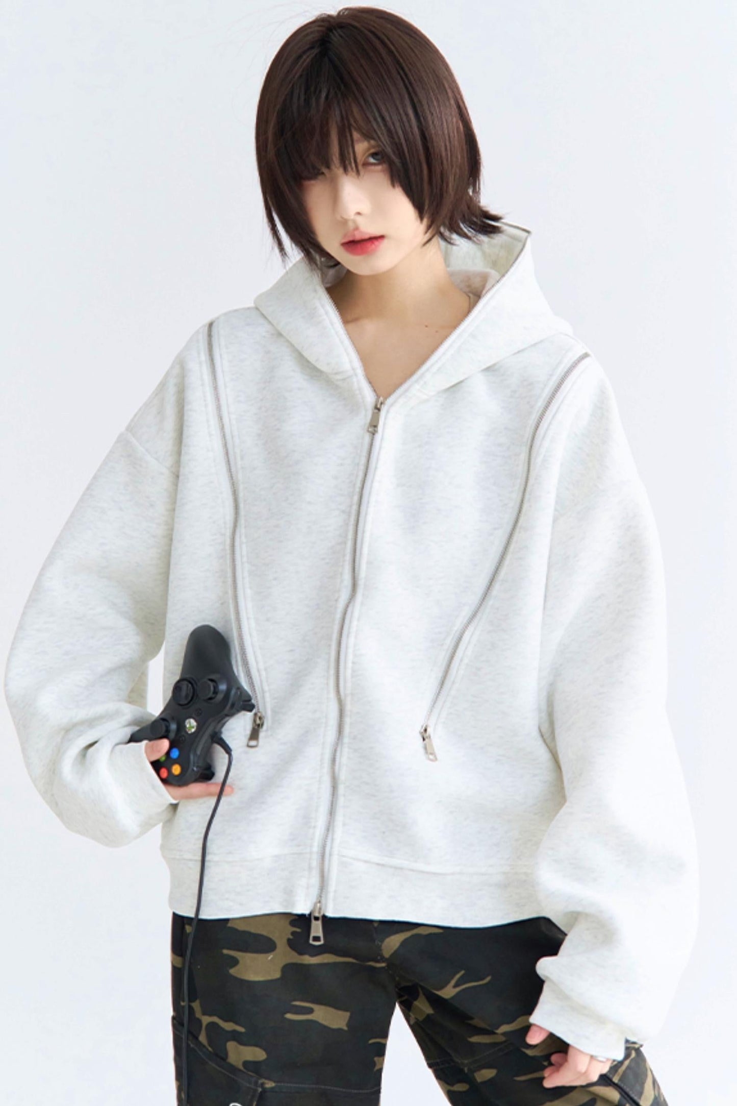 Lässiger Cardigan mit Reißverschluss