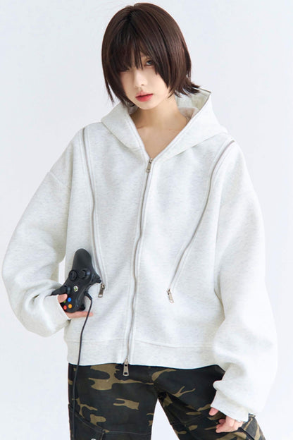 Lässiger Cardigan mit Reißverschluss