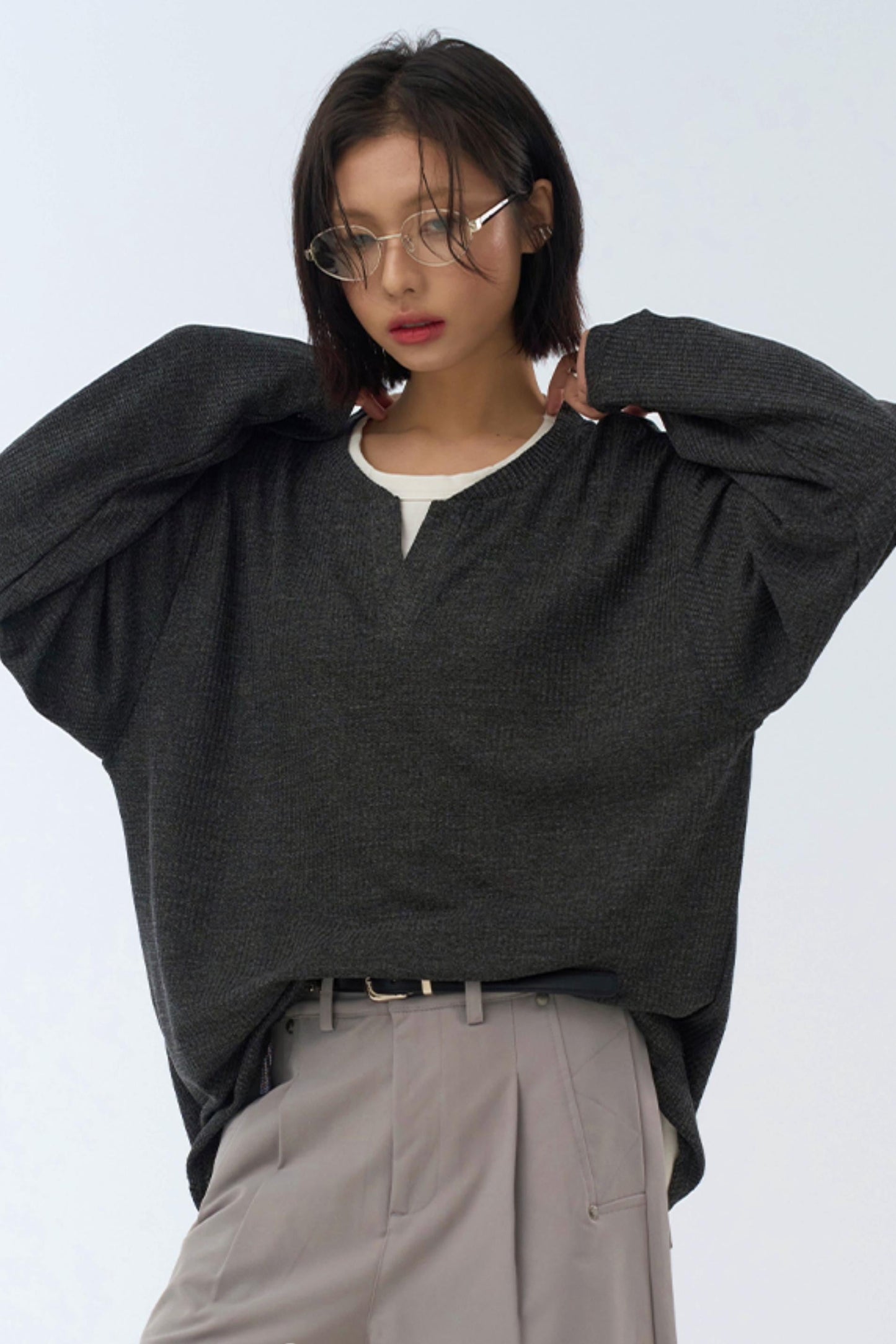 トップス ダークモード ルーズ