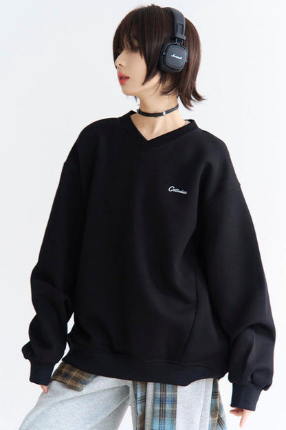 Pullover Letter Patch Casual