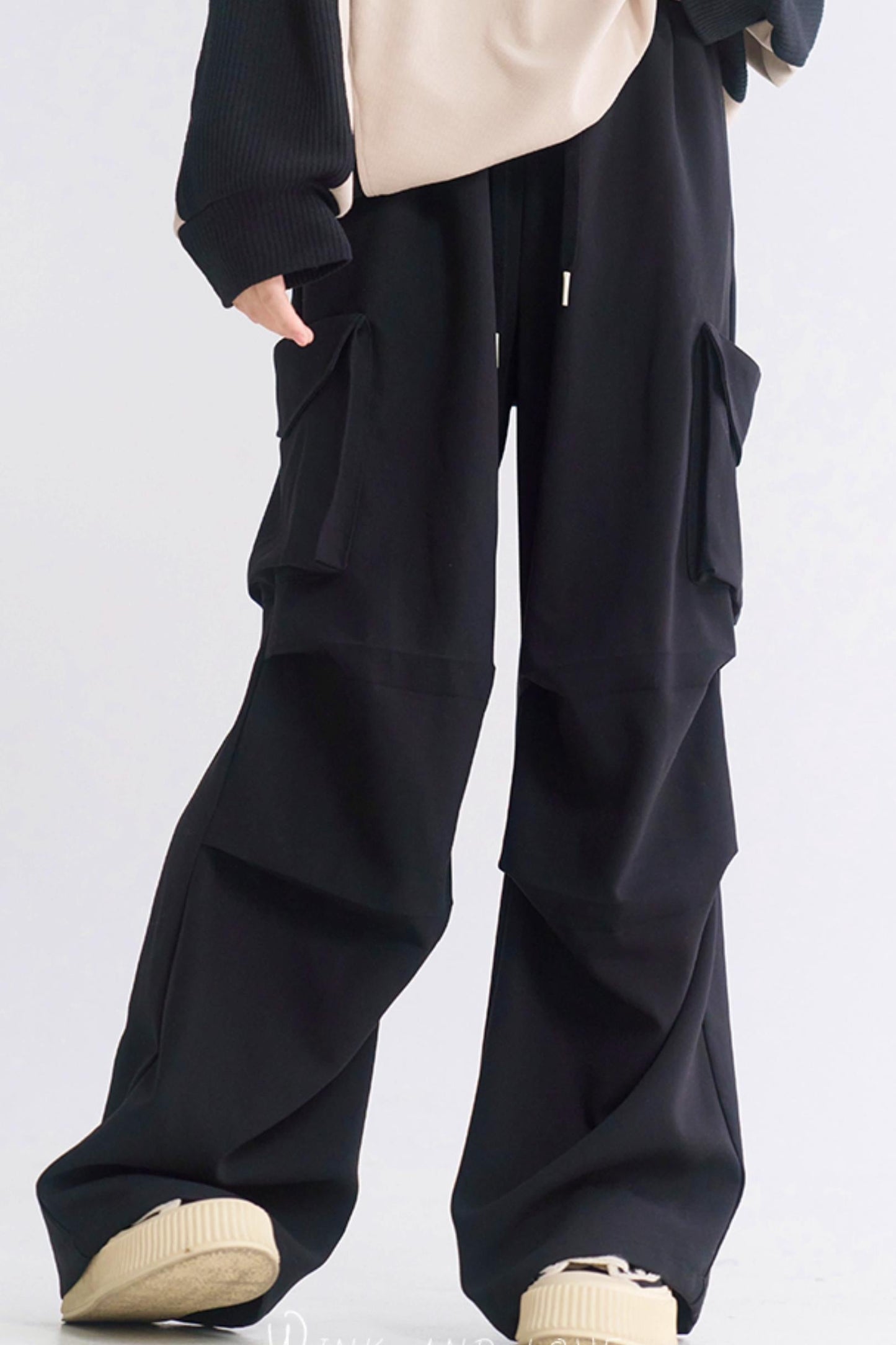 ワイドレッグユーティリティカジュアルパンツ