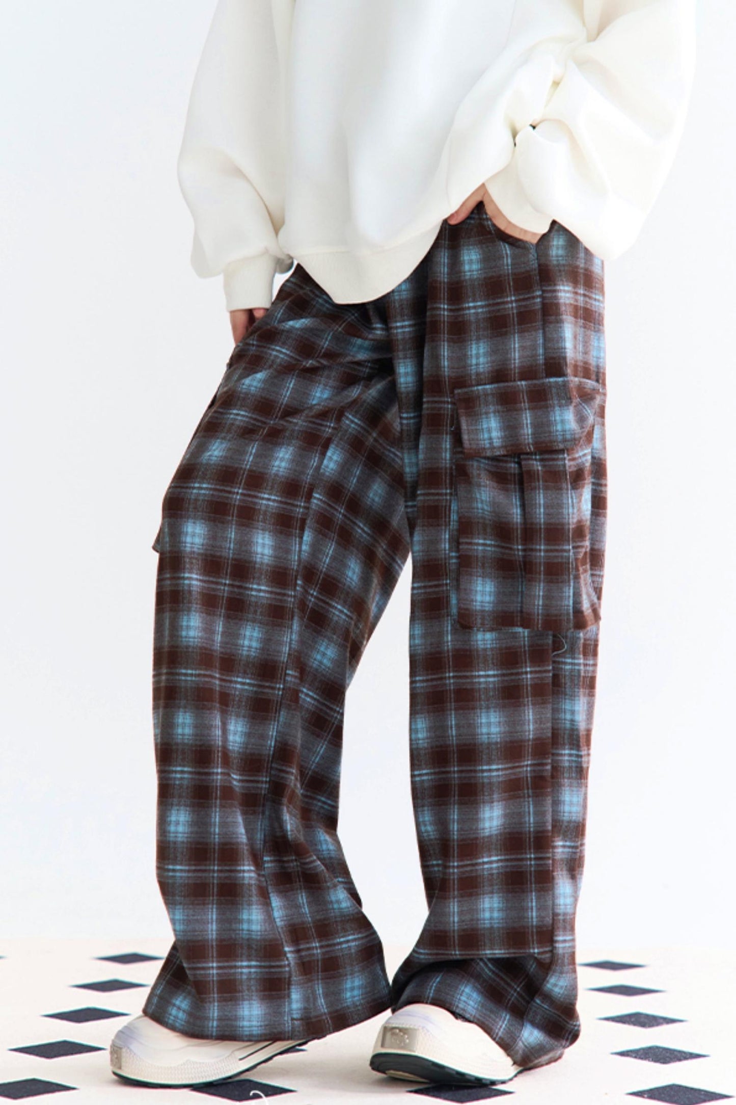 パンツ ウエストチェック ハイワイド