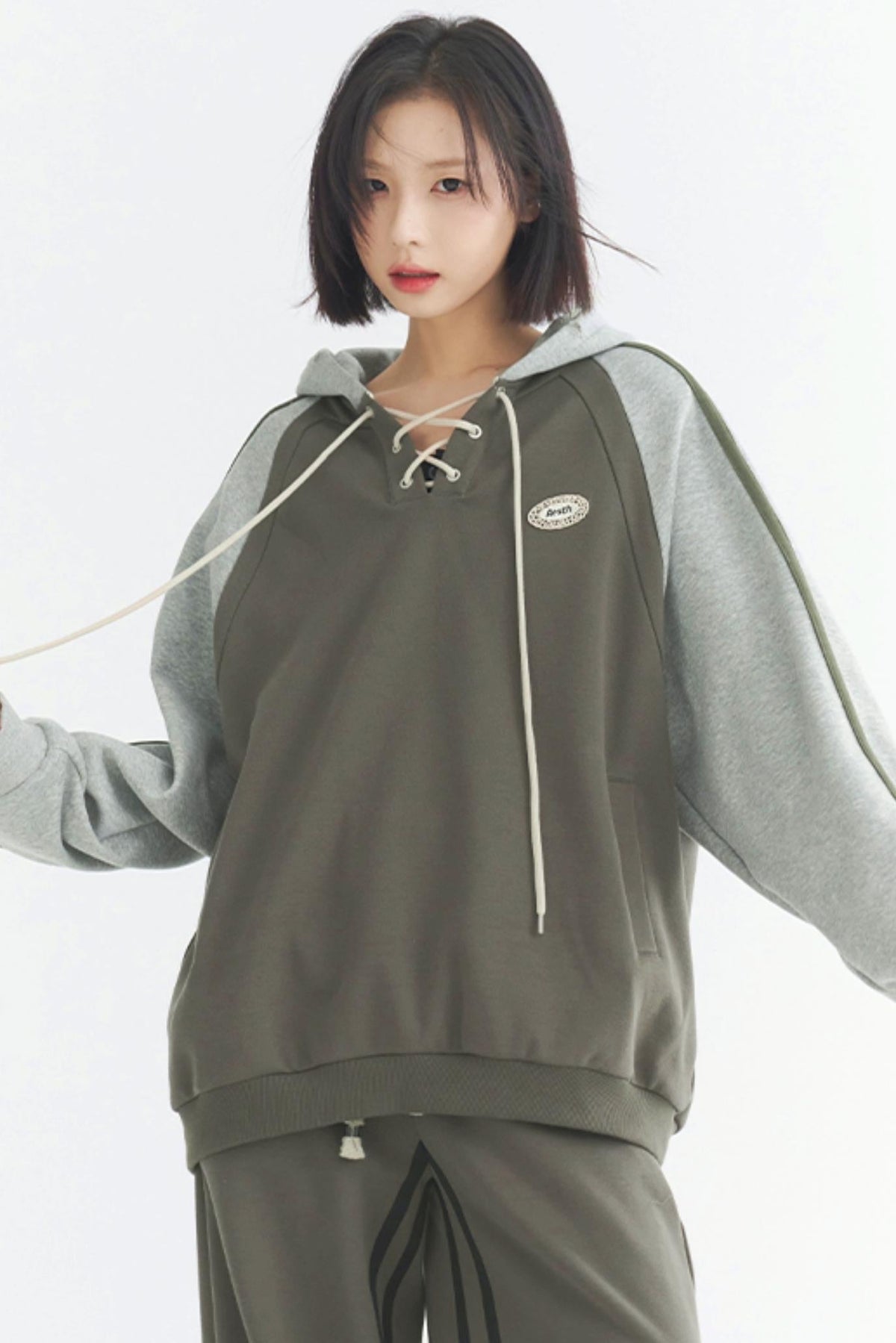parka patchwork doux contrastée